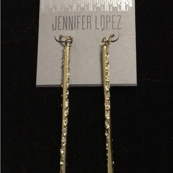 Jewelry - Jennifer Lopez Rhinestone & Gold Tone Earrings